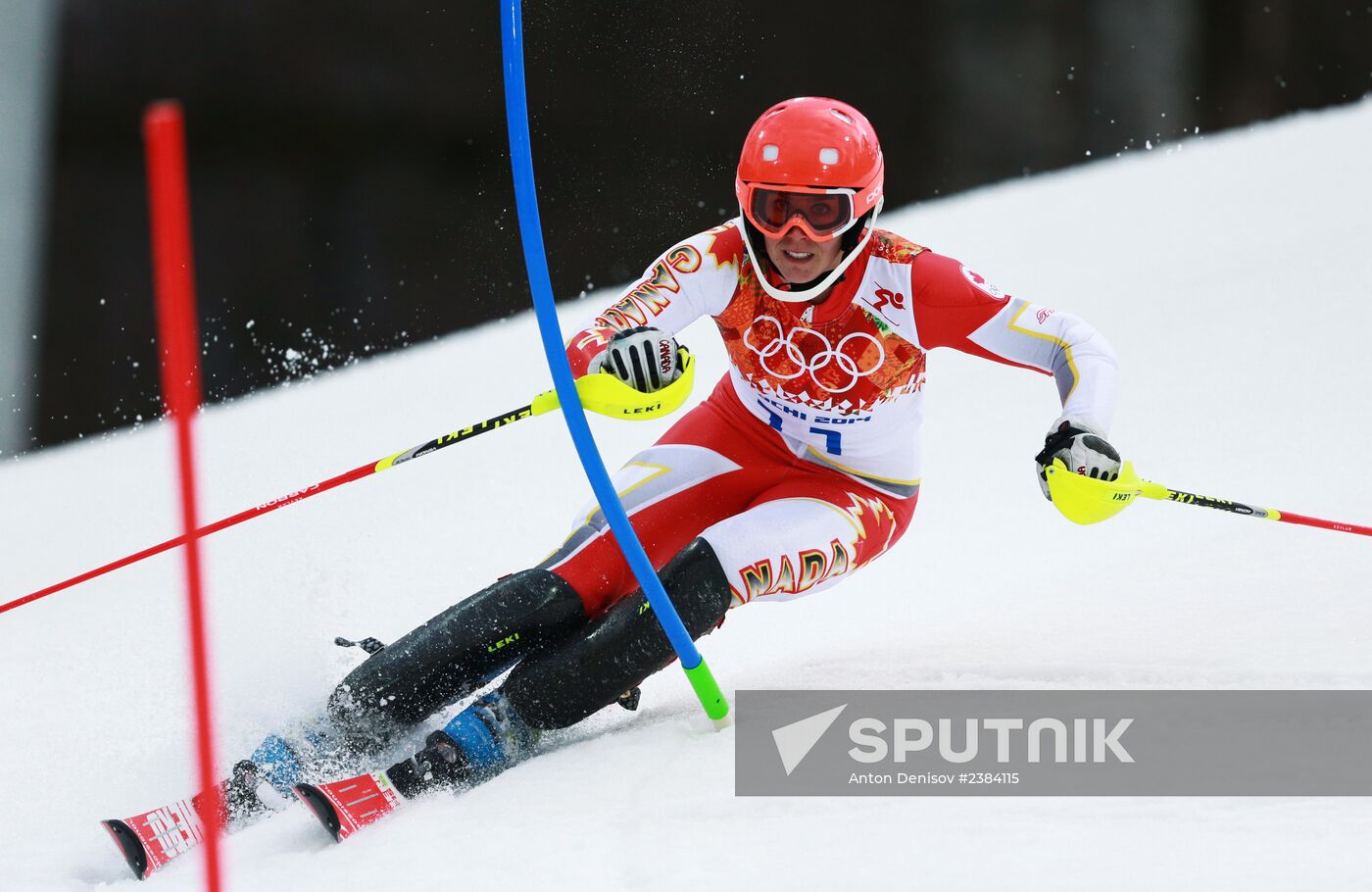2014 Winter Olympics. Alpine skiing. Women. Slalom