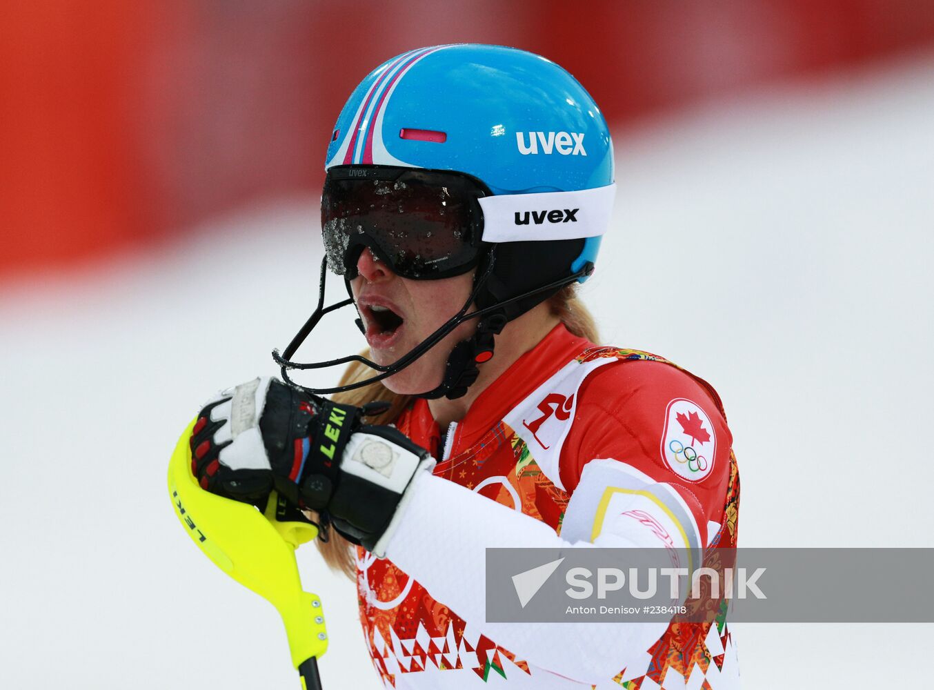 2014 Winter Olympics. Alpine skiing. Women. Slalom
