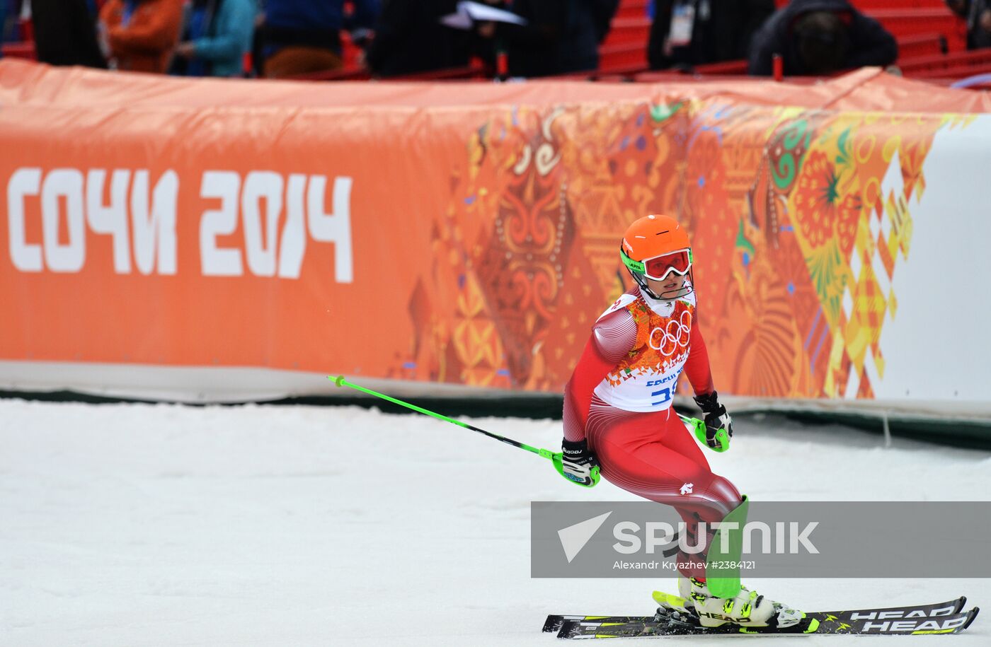 2014 Winter Olympics. Alpine skiing. Women. Slalom
