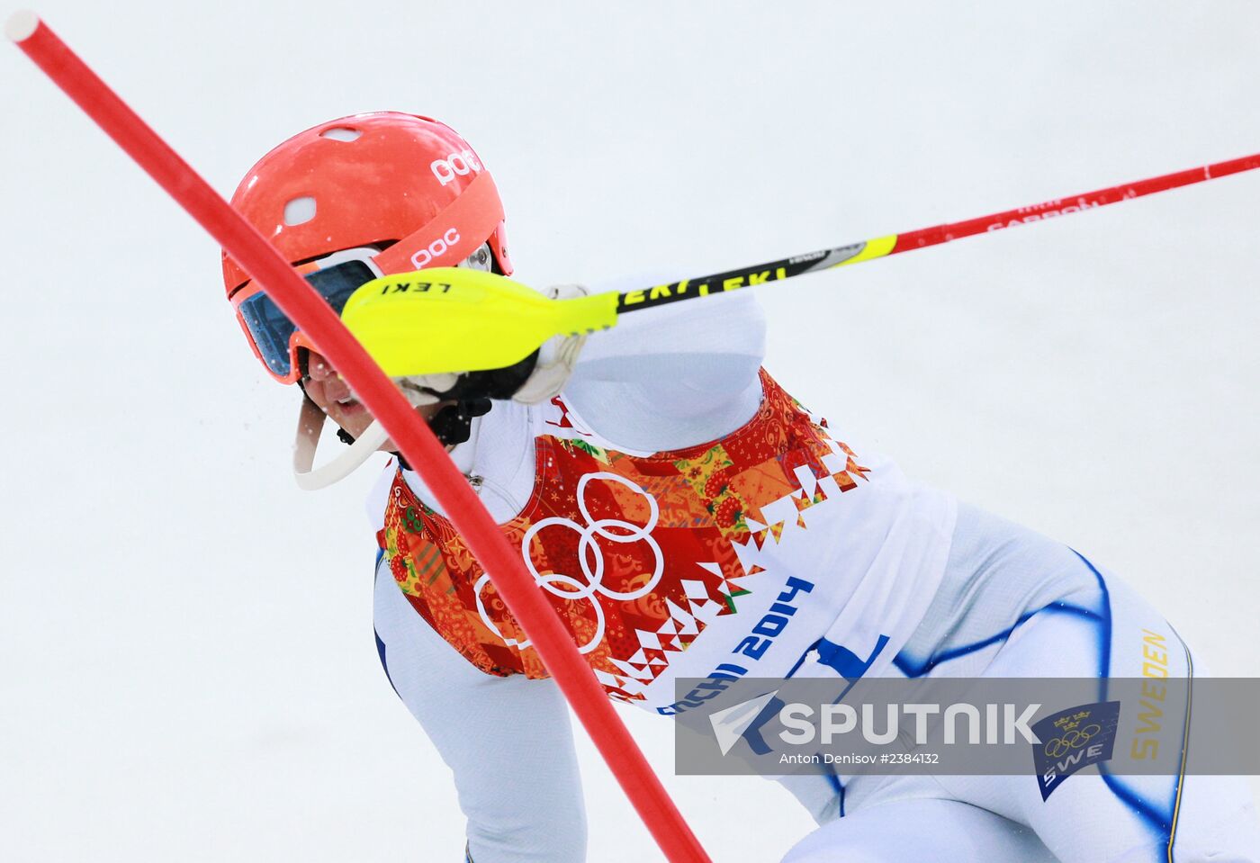 2014 Winter Olympics. Alpine skiing. Women. Slalom
