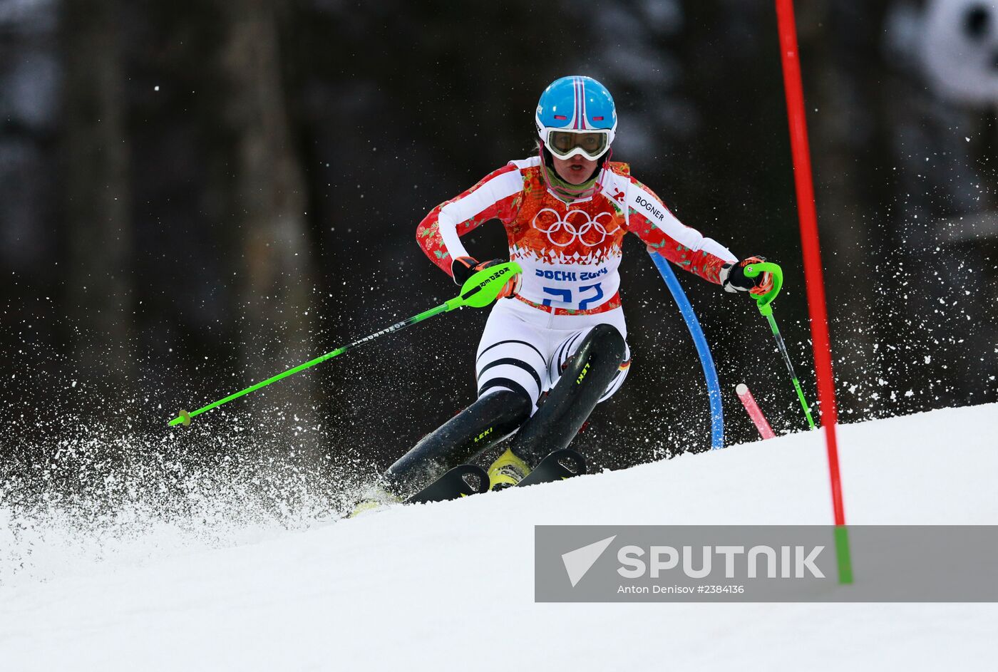 2014 Winter Olympics. Alpine skiing. Women. Slalom