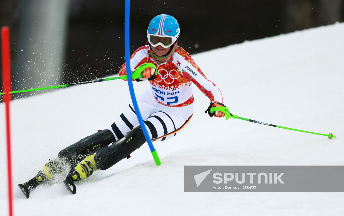 2014 Winter Olympics. Alpine skiing. Women. Slalom