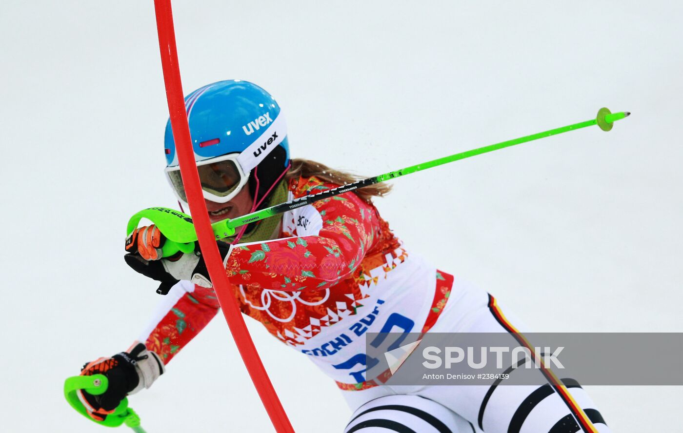 2014 Winter Olympics. Alpine skiing. Women. Slalom
