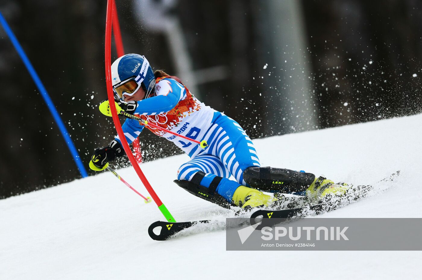 2014 Winter Olympics. Alpine skiing. Women. Slalom