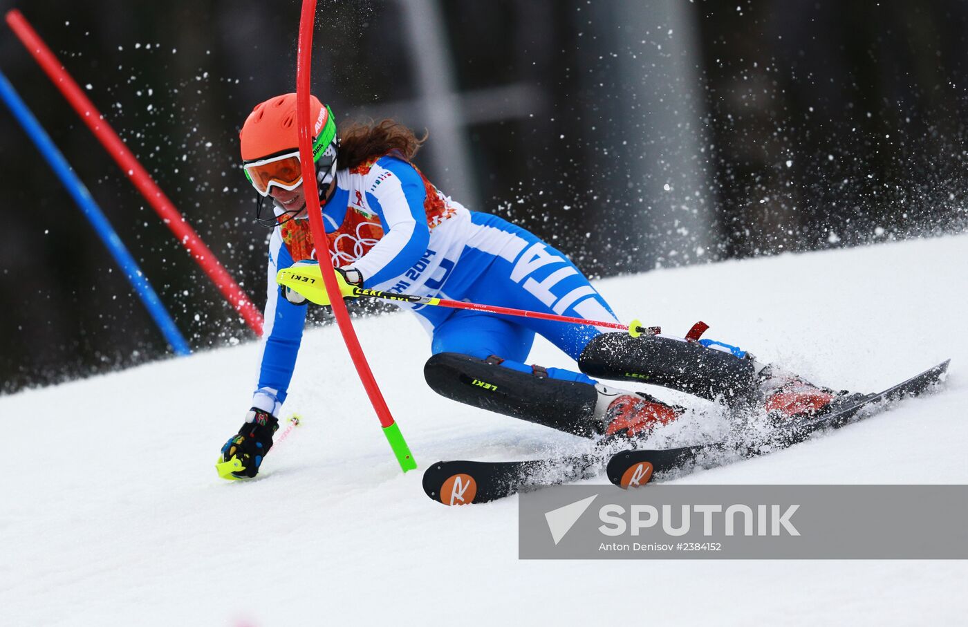 2014 Winter Olympics. Alpine skiing. Women. Slalom