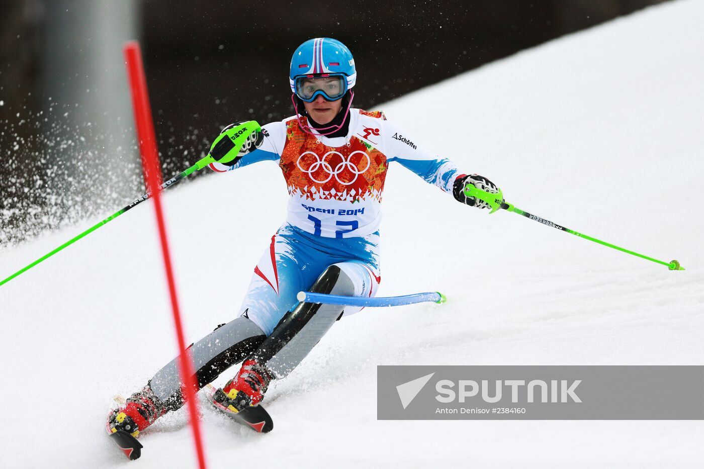 2014 Winter Olympics. Alpine skiing. Women. Slalom