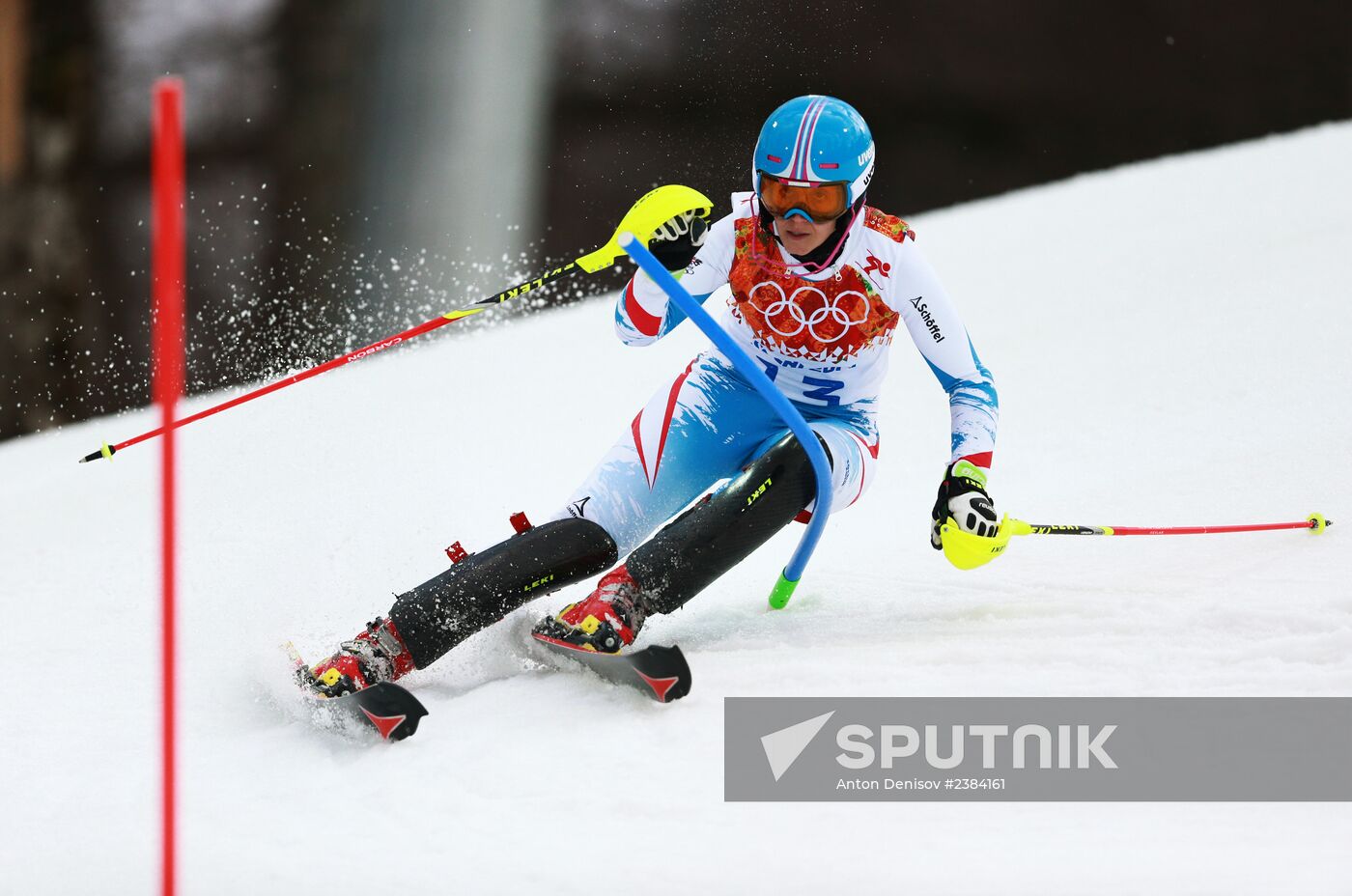 2014 Winter Olympics. Alpine skiing. Women. Slalom