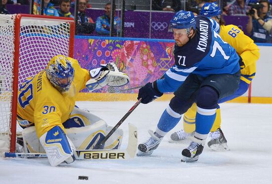 2014 Winter Olympics. Ice hockey. Men. Sweden vs. Finland