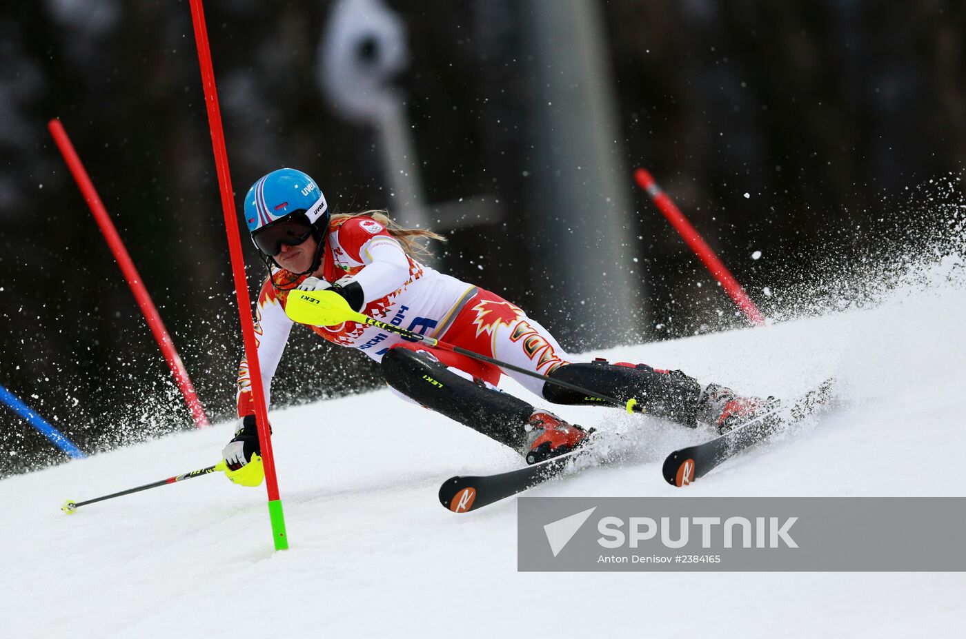 2014 Winter Olympics. Alpine skiing. Women. Slalom