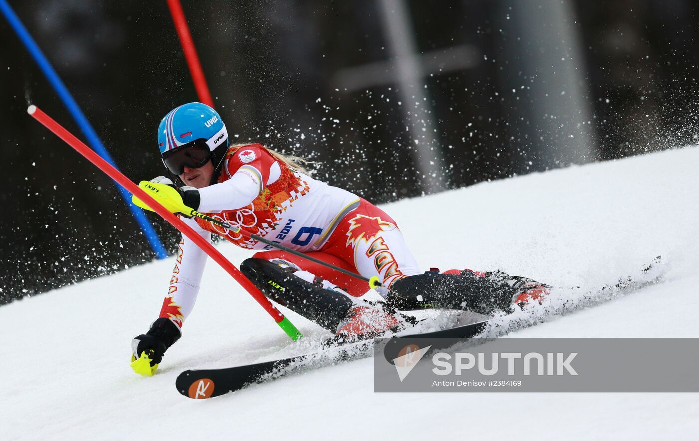 2014 Winter Olympics. Alpine skiing. Women. Slalom