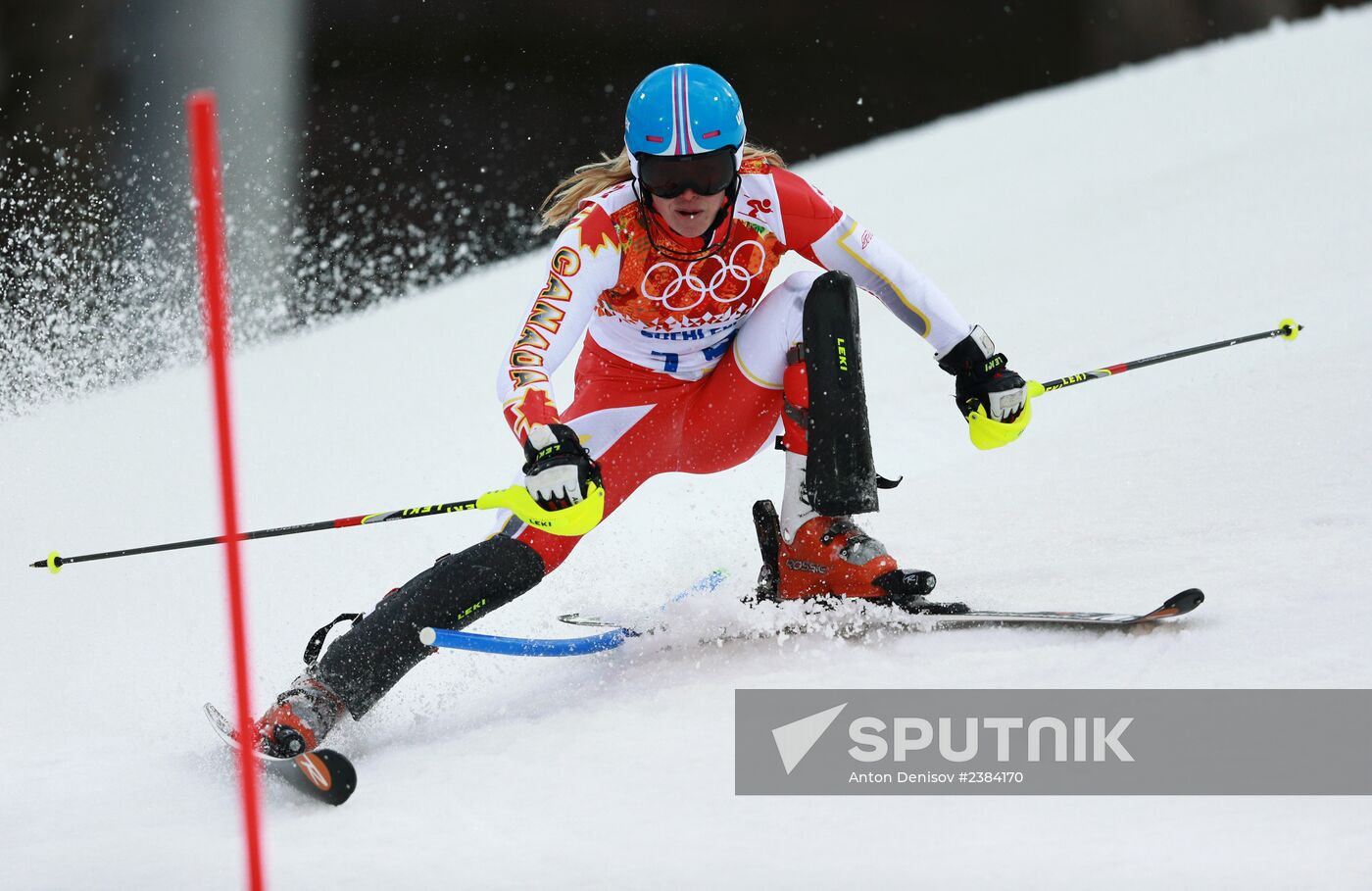 2014 Winter Olympics. Alpine skiing. Women. Slalom