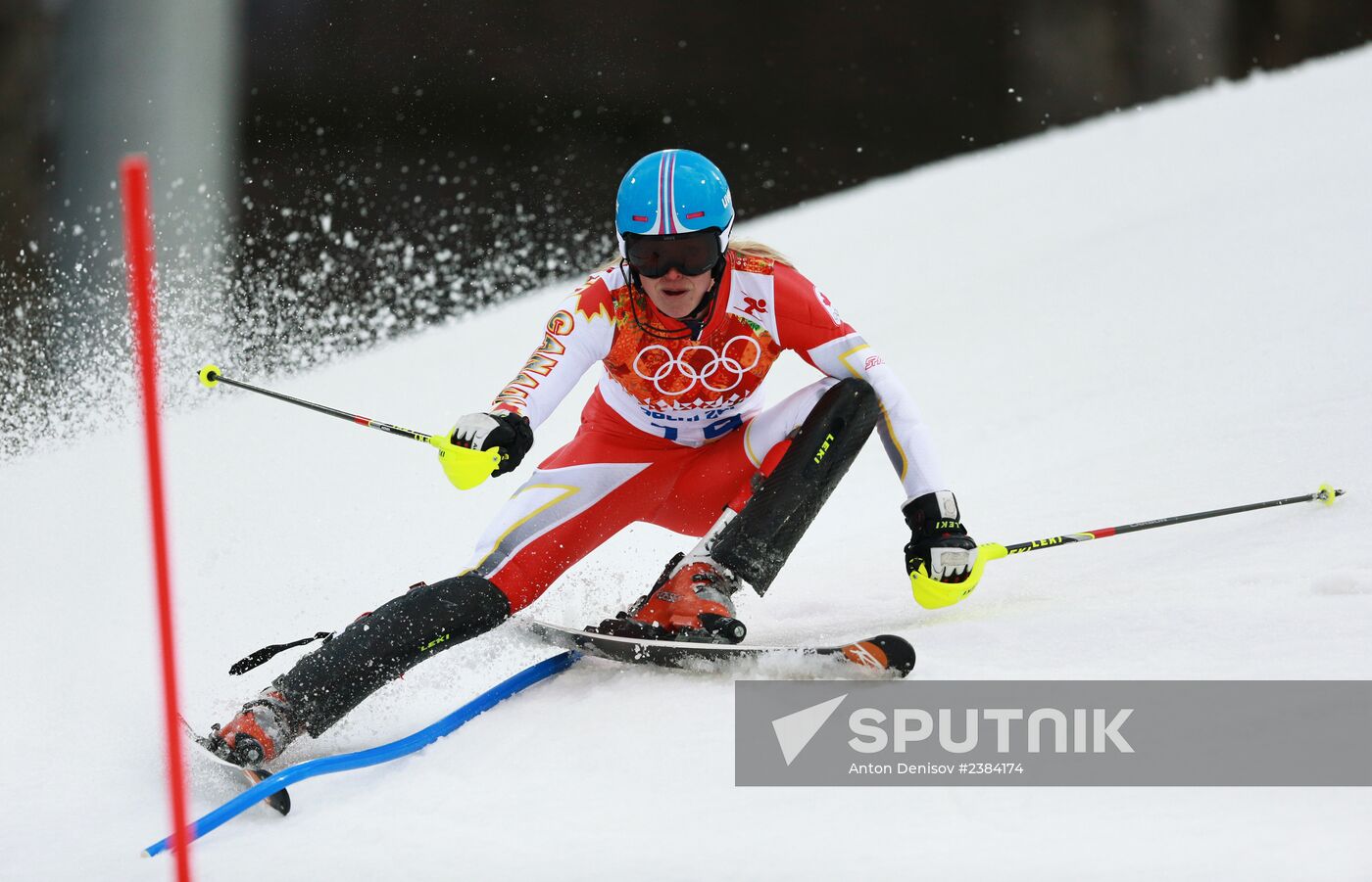 2014 Winter Olympics. Alpine skiing. Women. Slalom