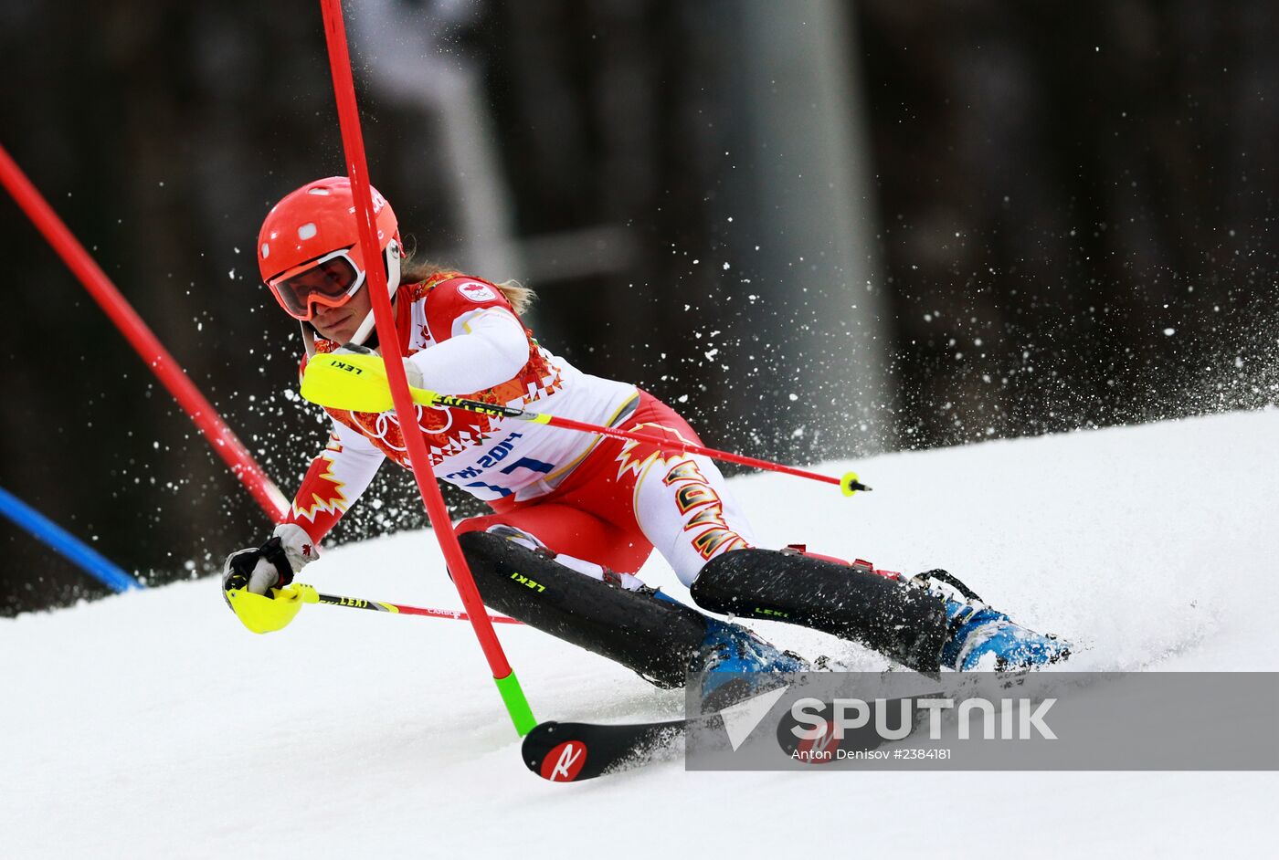 2014 Winter Olympics. Alpine skiing. Women. Slalom