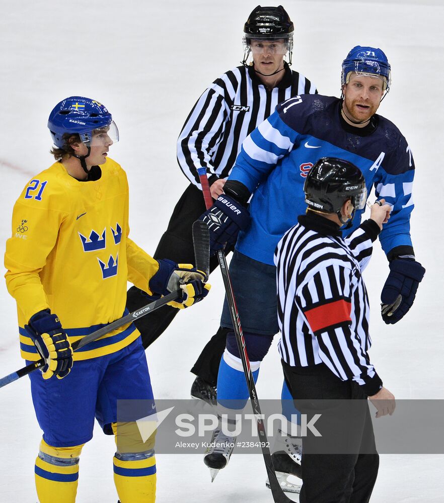 2014 Winter Olympics. Ice hockey. Men. Sweden vs. Finland