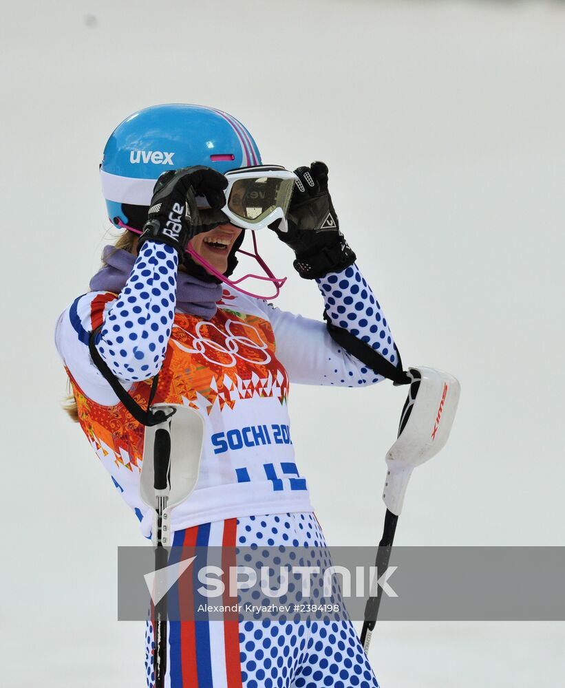 2014 Winter Olympics. Alpine skiing. Women. Slalom