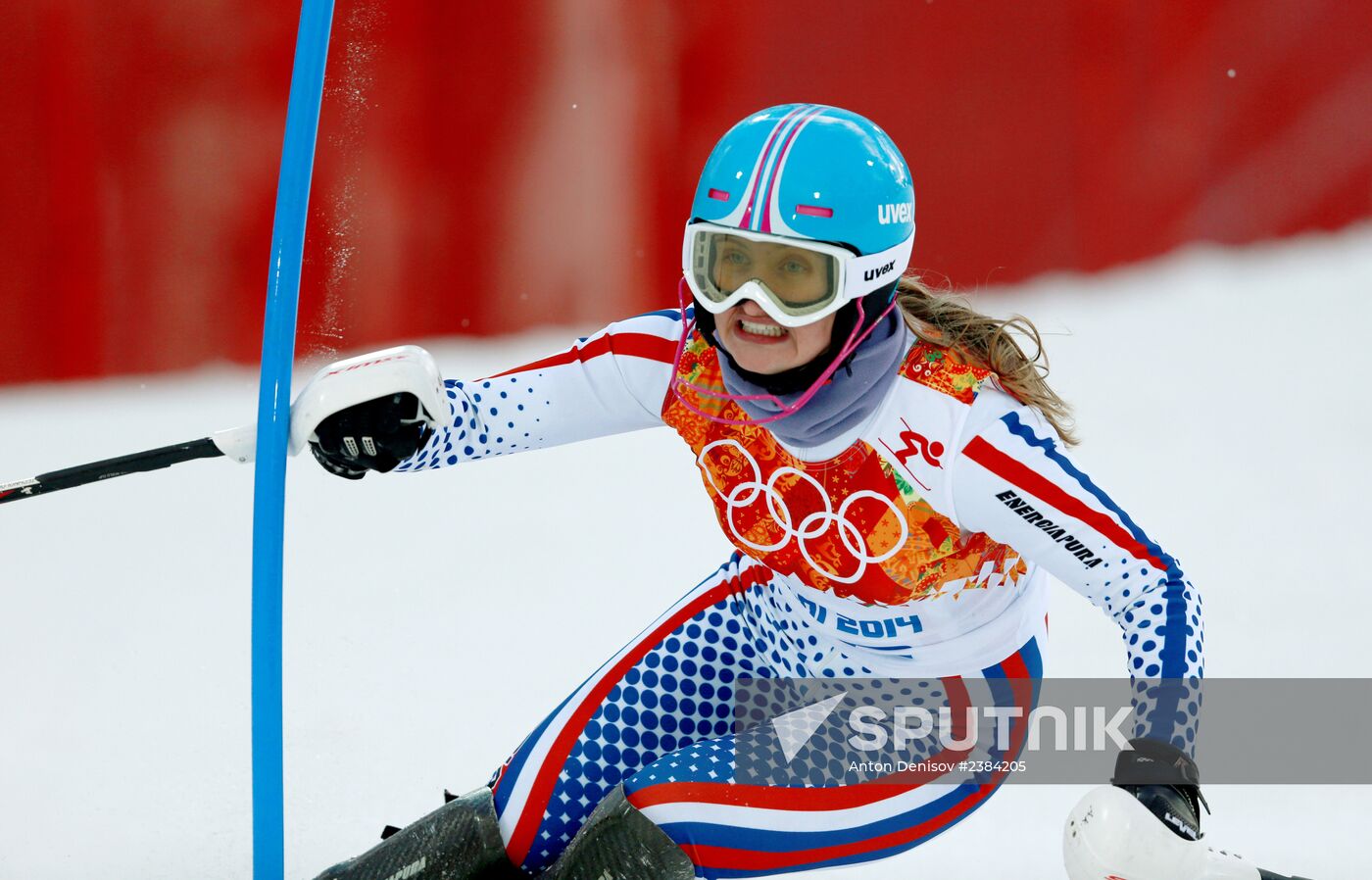 2014 Winter Olympics. Alpine skiing. Women. Slalom