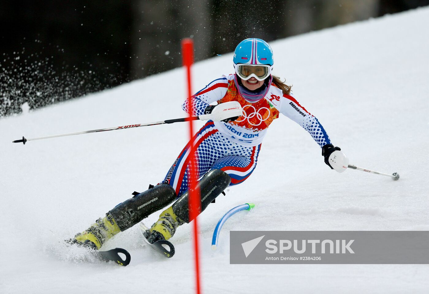 2014 Winter Olympics. Alpine skiing. Women. Slalom