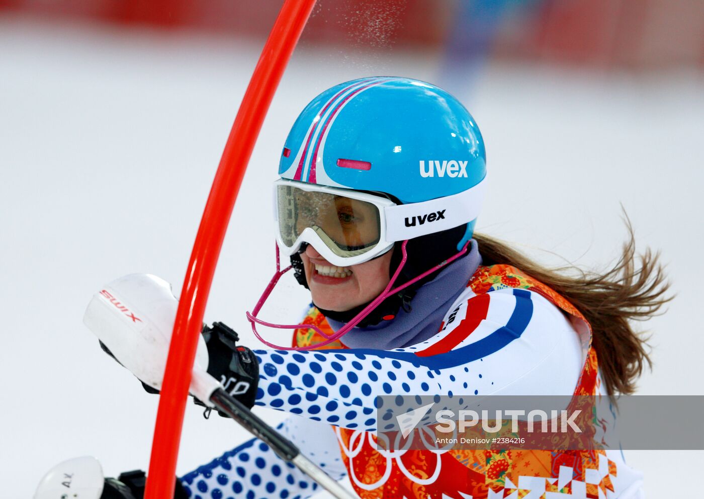 2014 Winter Olympics. Alpine skiing. Women. Slalom