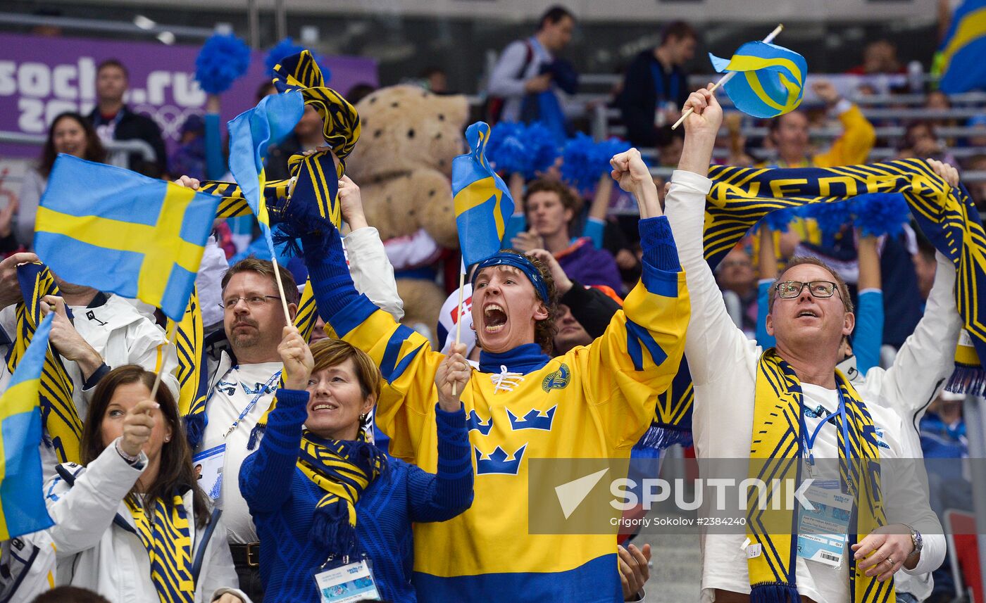 2014 Winter Olympics. Ice hockey. Men. Sweden vs. Finland