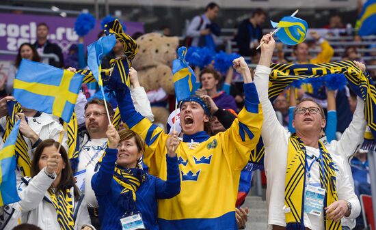 2014 Winter Olympics. Ice hockey. Men. Sweden vs. Finland