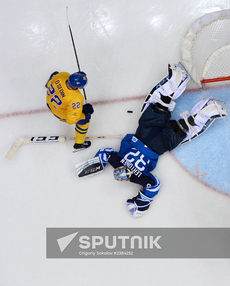 2014 Winter Olympics. Ice hockey. Men. Sweden vs. Finland