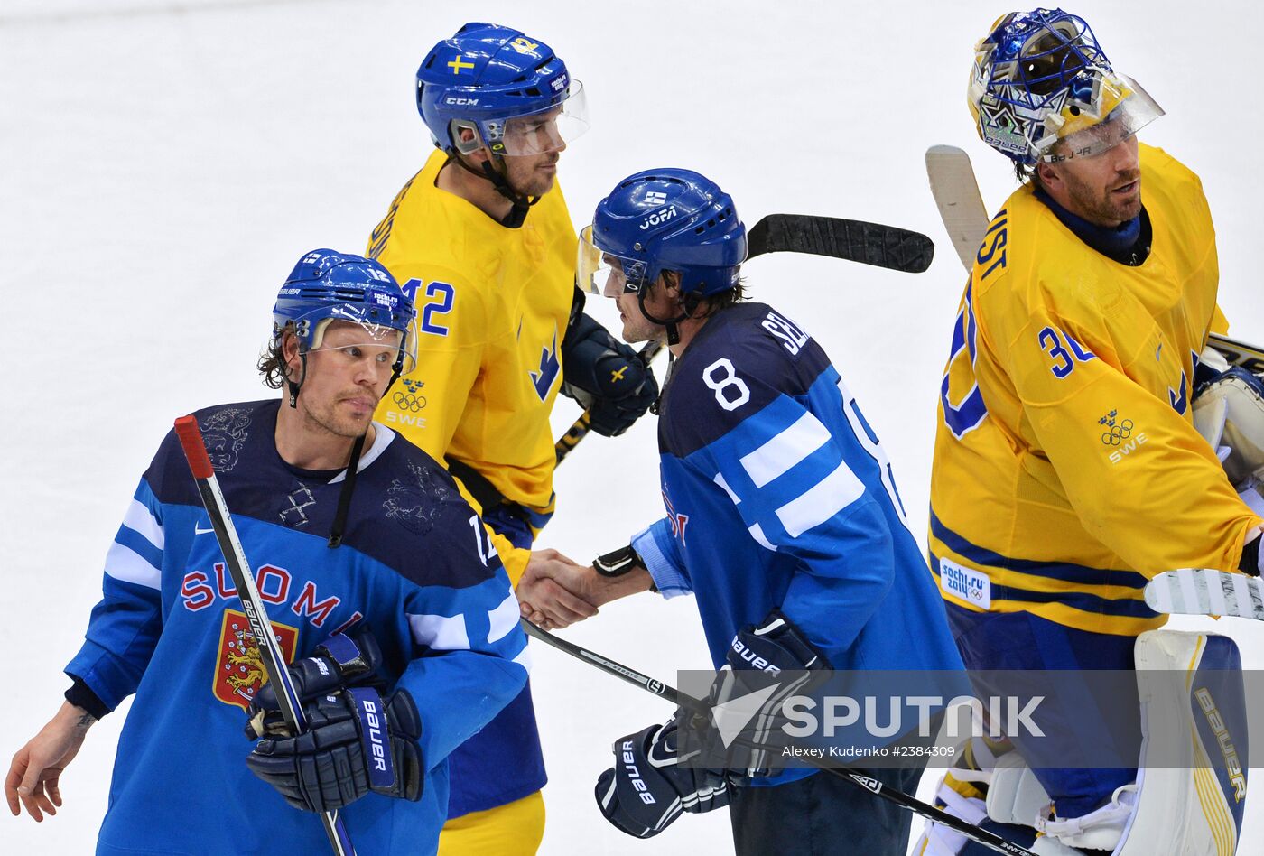 2014 Winter Olympics. Ice hockey. Men. Sweden vs. Finland