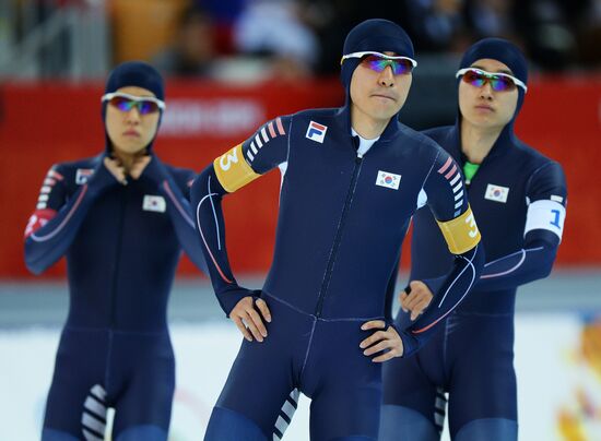 2014 Winter Olympics. Speed skating. Men. Team pursuit. Preliminary rounds