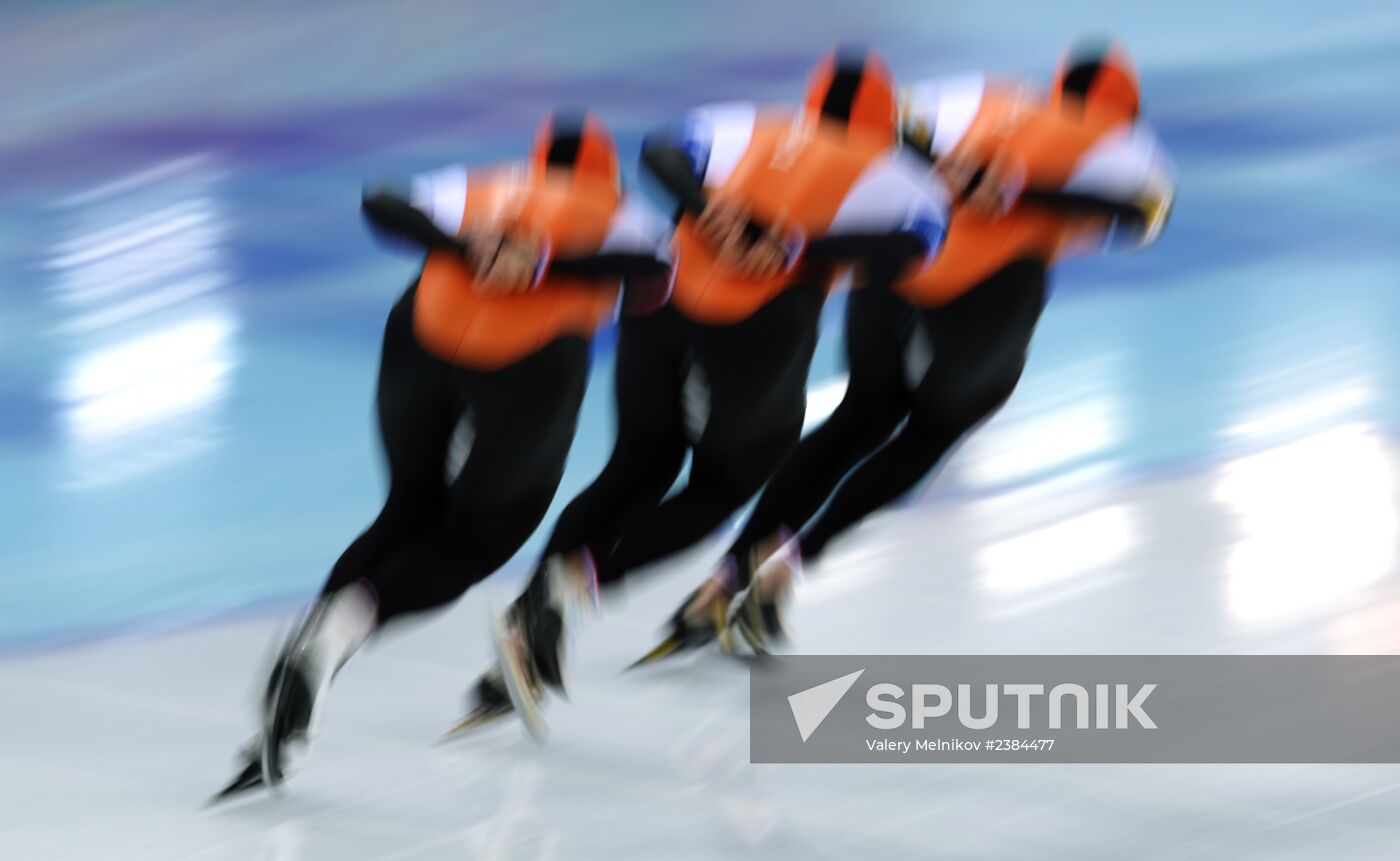 2014 Winter Olympics. Speed skating. Men. Team pursuit. Preliminary rounds