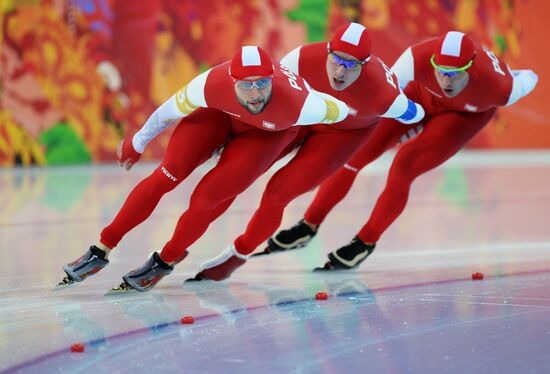 2014 Winter Olympics. Speed skating. Men. Team pursuit. Preliminary rounds