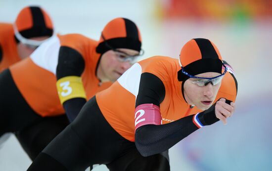 2014 Winter Olympics. Speed skating. Men. Team pursuit. Preliminary rounds