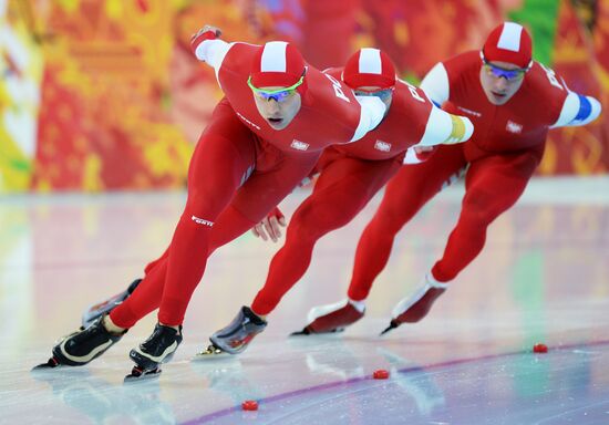 2014 Winter Olympics. Speed skating. Men. Team pursuit. Preliminary rounds