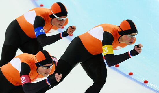 2014 Winter Olympics. Speed skating. Men. Team pursuit. Preliminary rounds