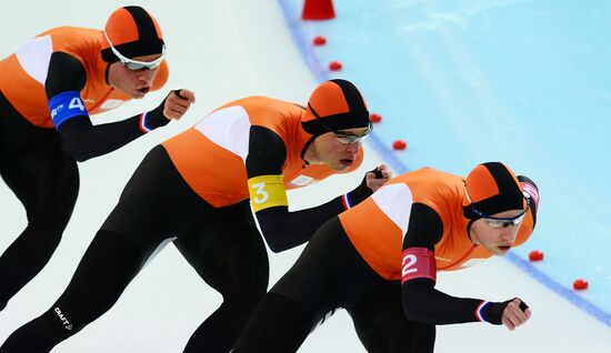 2014 Winter Olympics. Speed skating. Men. Team pursuit. Preliminary rounds