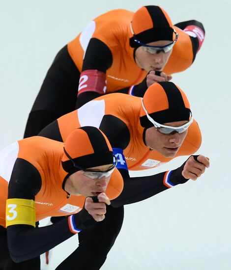 2014 Winter Olympics. Speed skating. Men. Team pursuit. Preliminary rounds