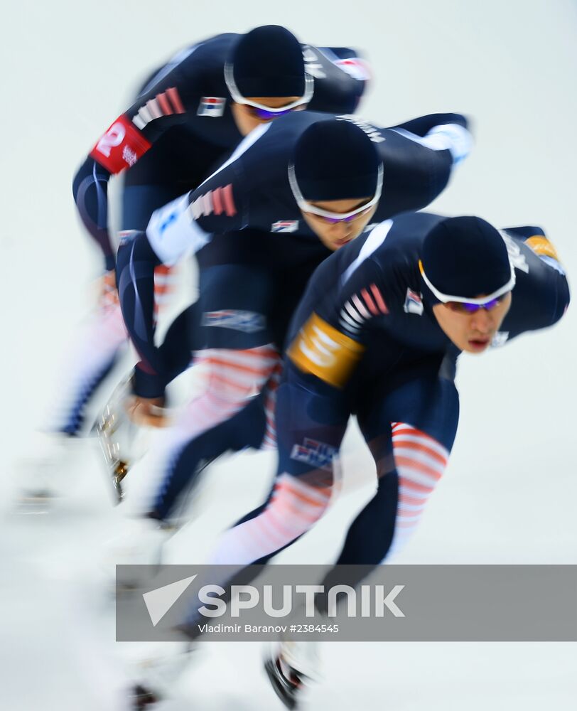 2014 Winter Olympics. Speed skating. Men. Team pursuit. Preliminary rounds