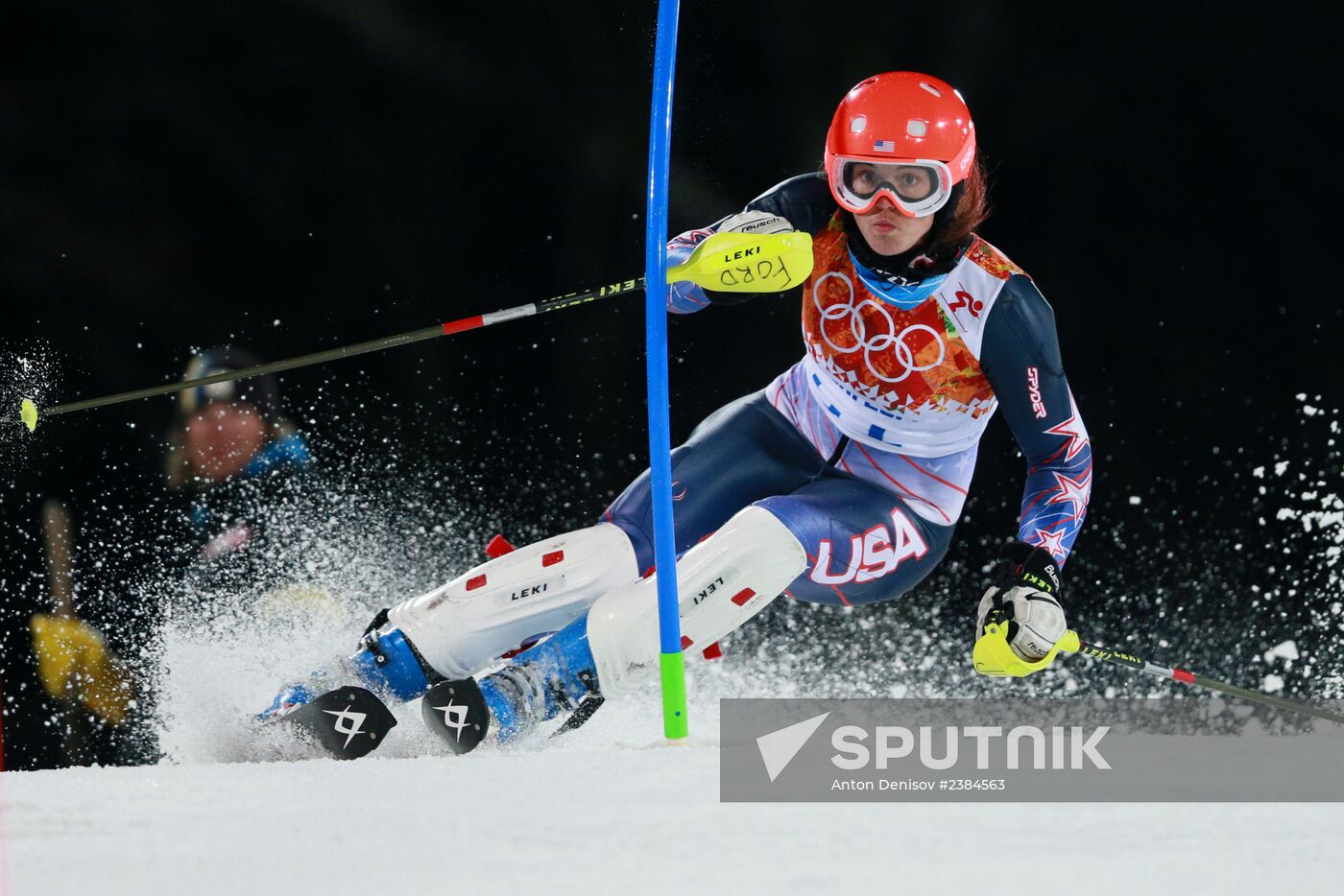2014 Winter Olympics. Alpine skiing. Women. Slalom