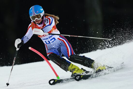 2014 Winter Olympics. Alpine skiing. Women. Slalom