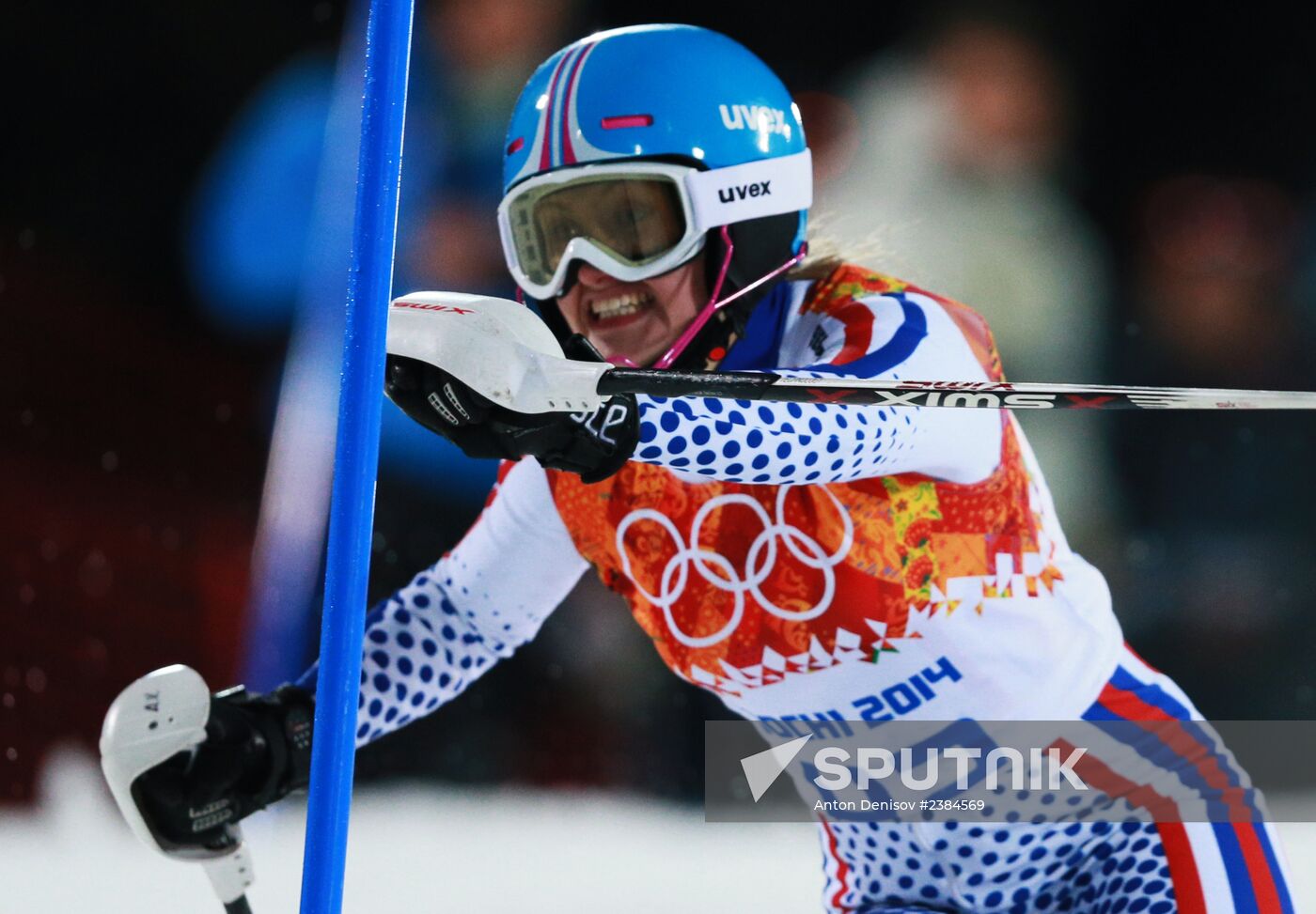 2014 Winter Olympics. Alpine skiing. Women. Slalom