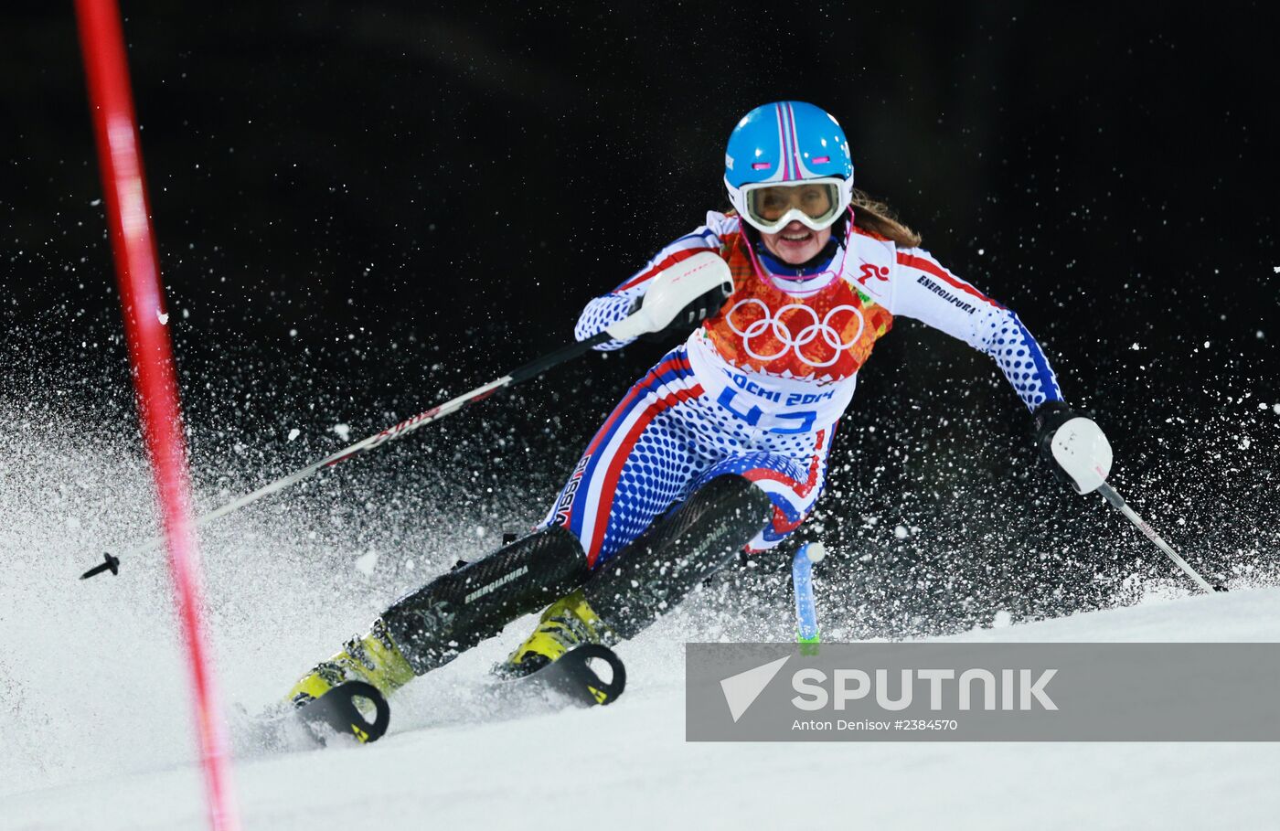 2014 Winter Olympics. Alpine skiing. Women. Slalom