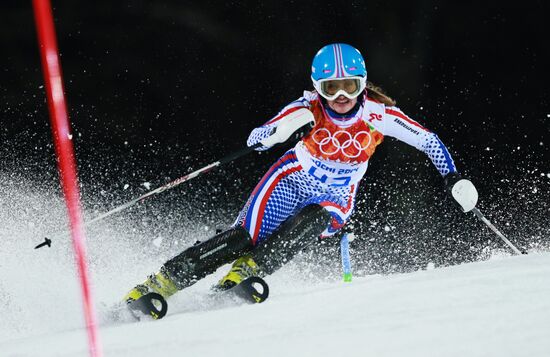 2014 Winter Olympics. Alpine skiing. Women. Slalom