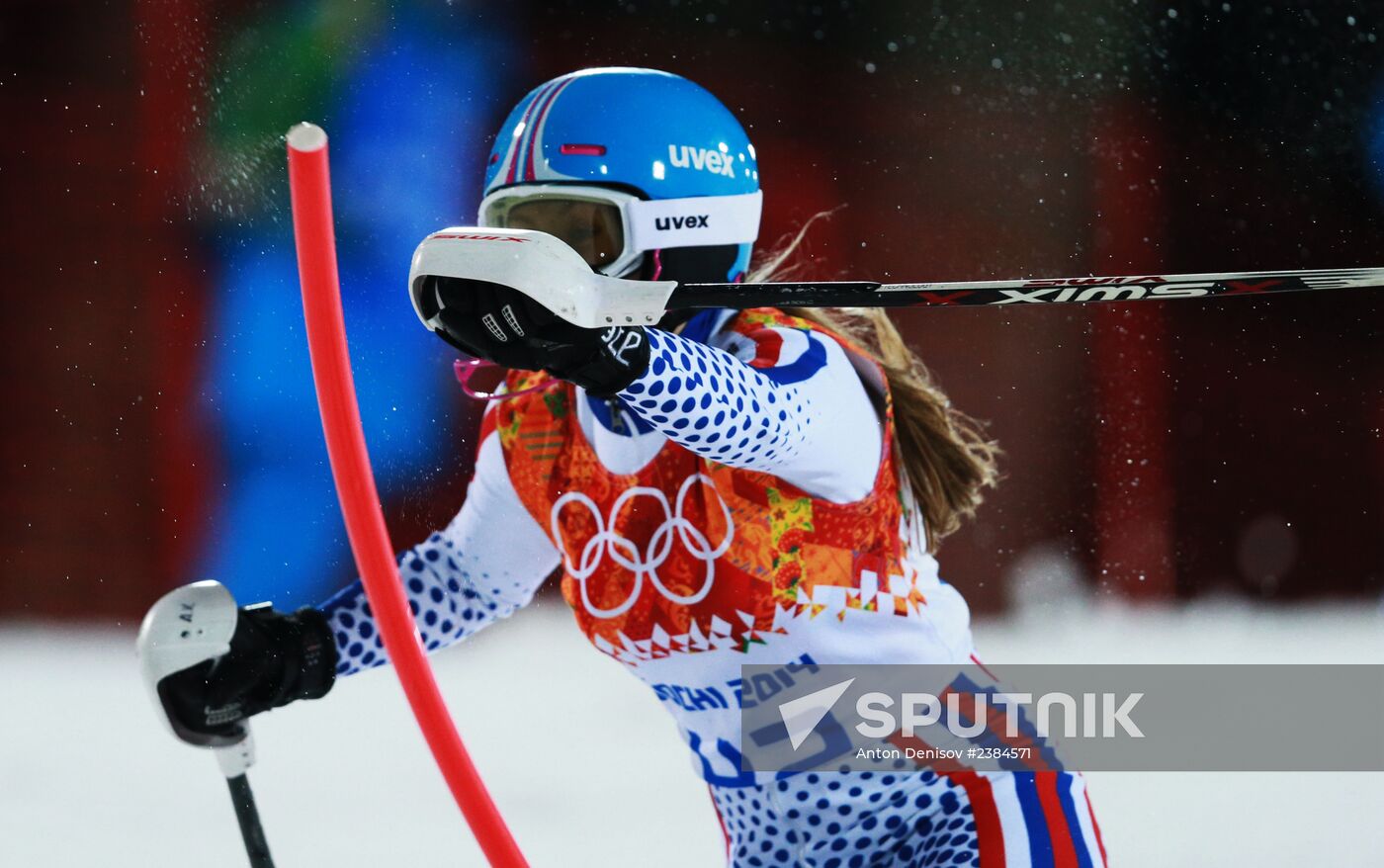 2014 Winter Olympics. Alpine skiing. Women. Slalom