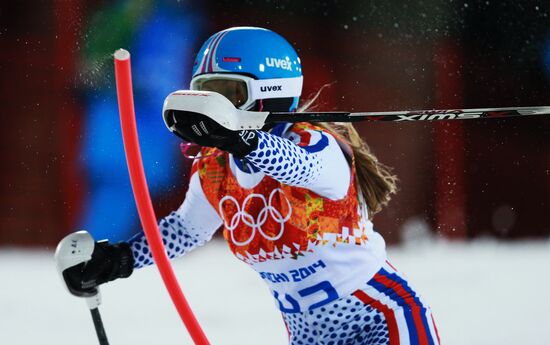 2014 Winter Olympics. Alpine skiing. Women. Slalom