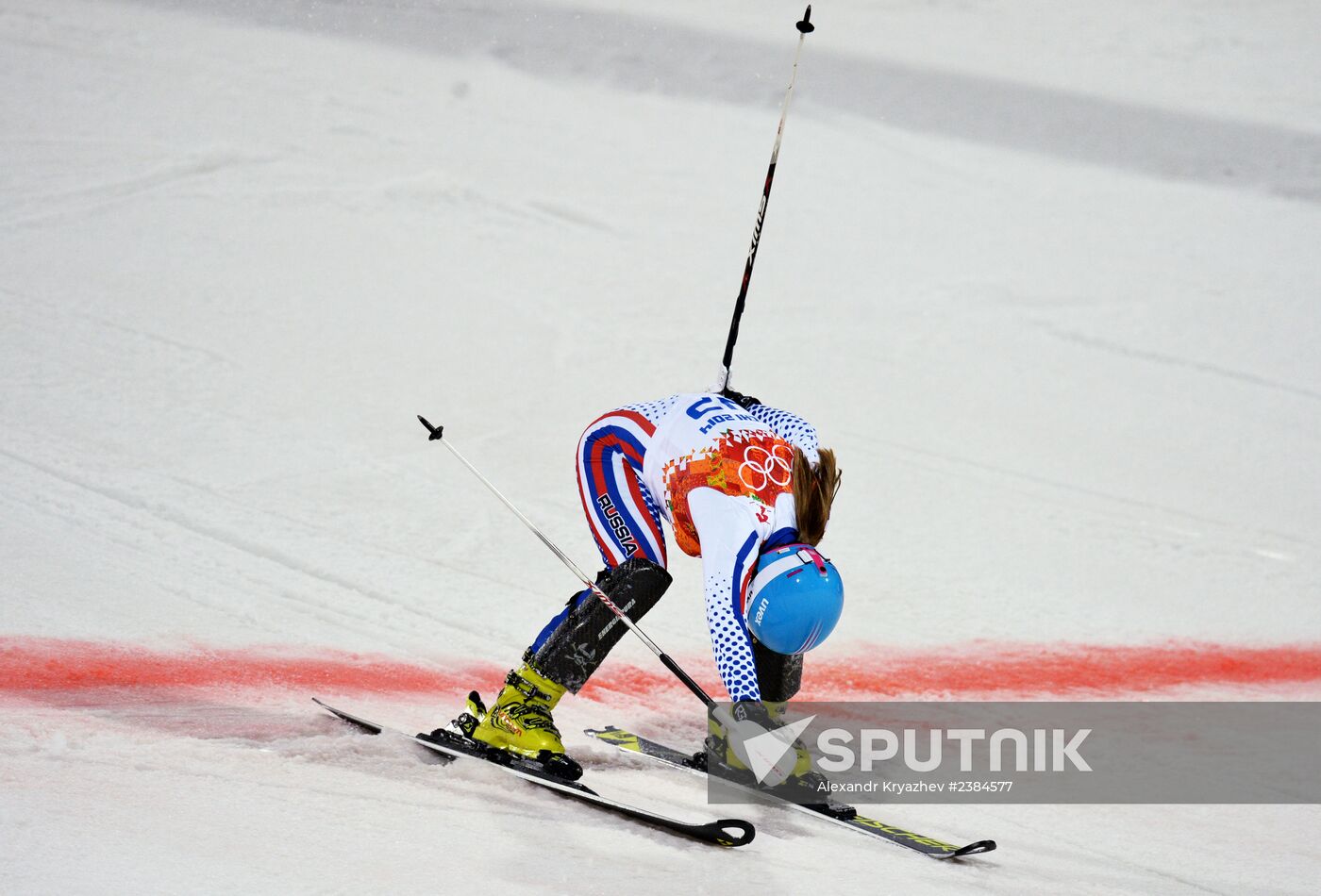 2014 Winter Olympics. Alpine skiing. Women. Slalom