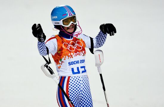 2014 Winter Olympics. Alpine skiing. Women. Slalom