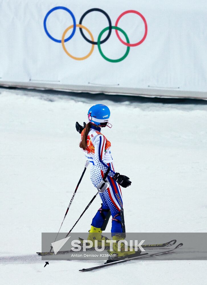 2014 Winter Olympics. Alpine skiing. Women. Slalom