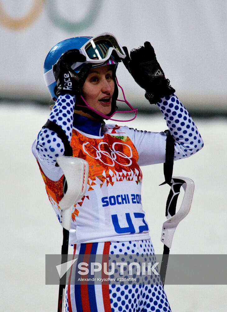 2014 Winter Olympics. Alpine skiing. Women. Slalom