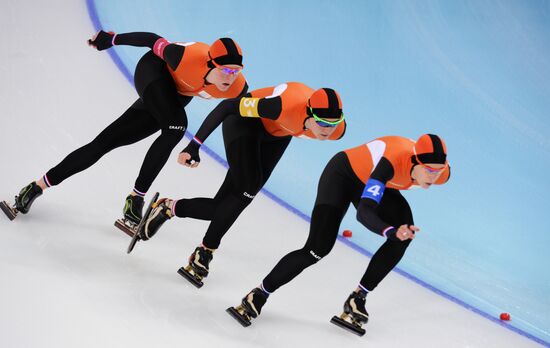 2014 Winter Olympics. Speed skating. Women. Team pursuit. Preliminary rounds