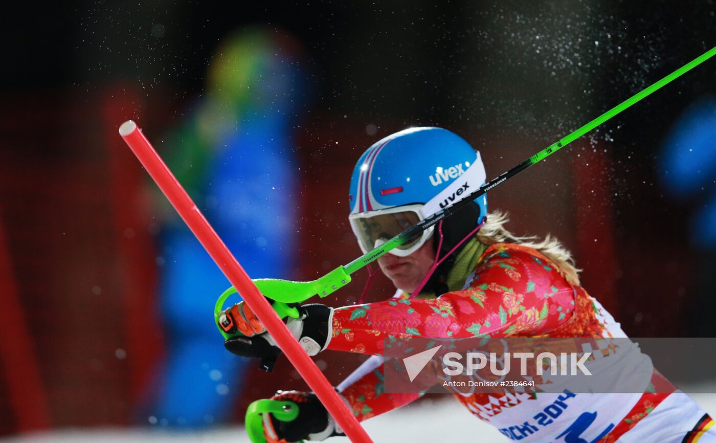 2014 Winter Olympics. Alpine skiing. Women. Slalom