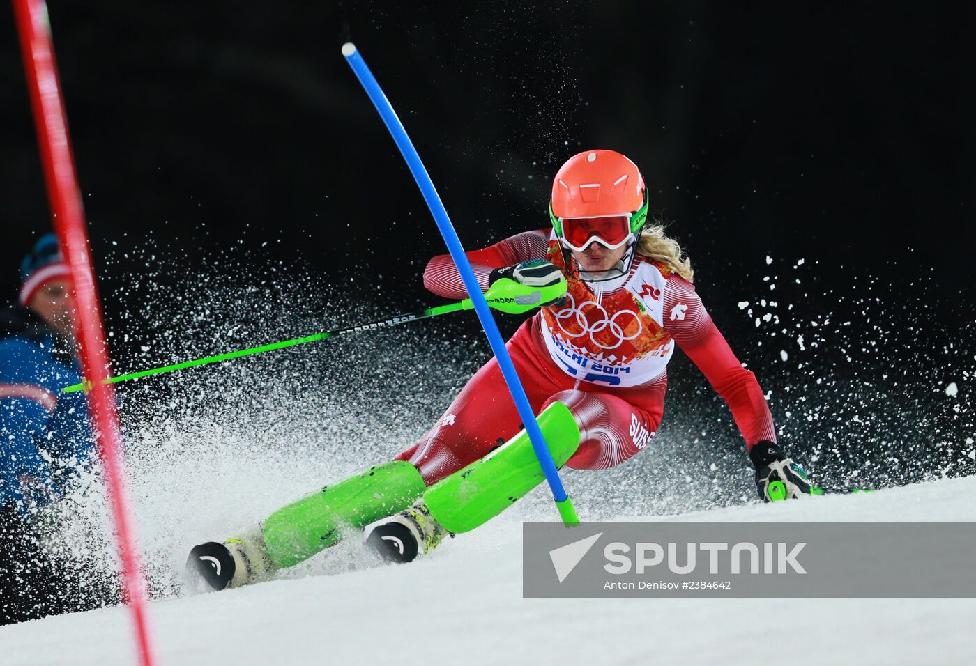 2014 Winter Olympics. Alpine skiing. Women. Slalom
