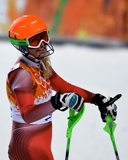 2014 Winter Olympics. Alpine skiing. Women. Slalom